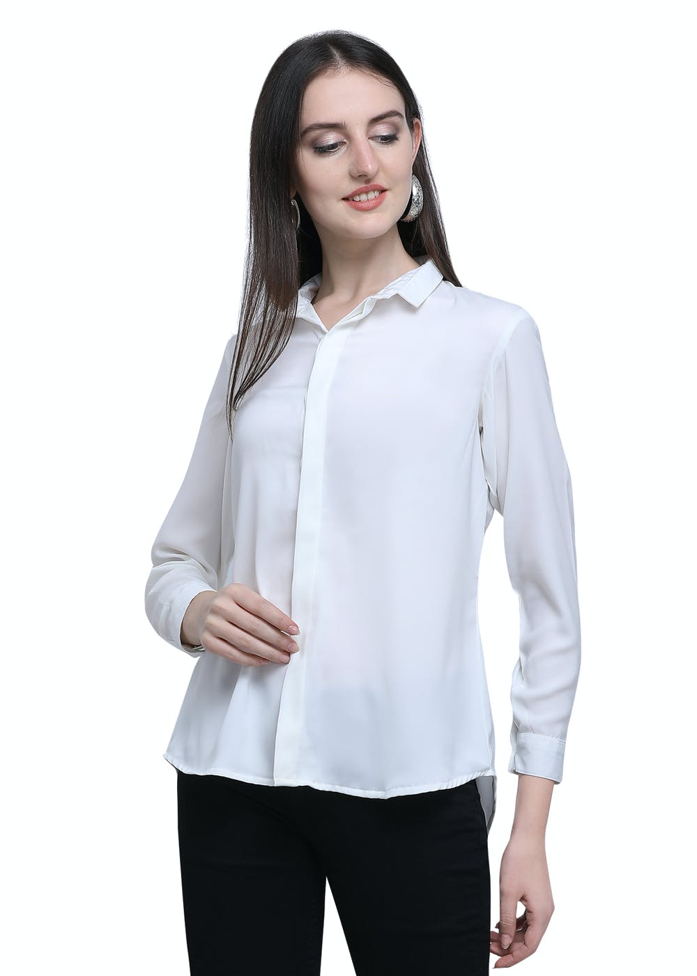 Get Poly Cotton Full Sleeve White Shirt at ₹ 749 | LBB Shop