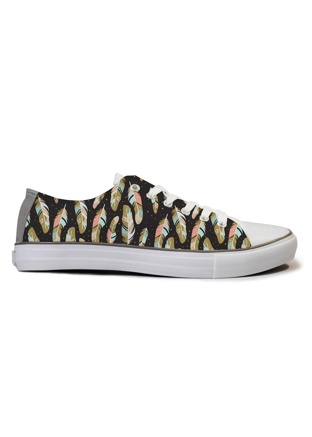 Multi-Colour Feather Printed Sneakers