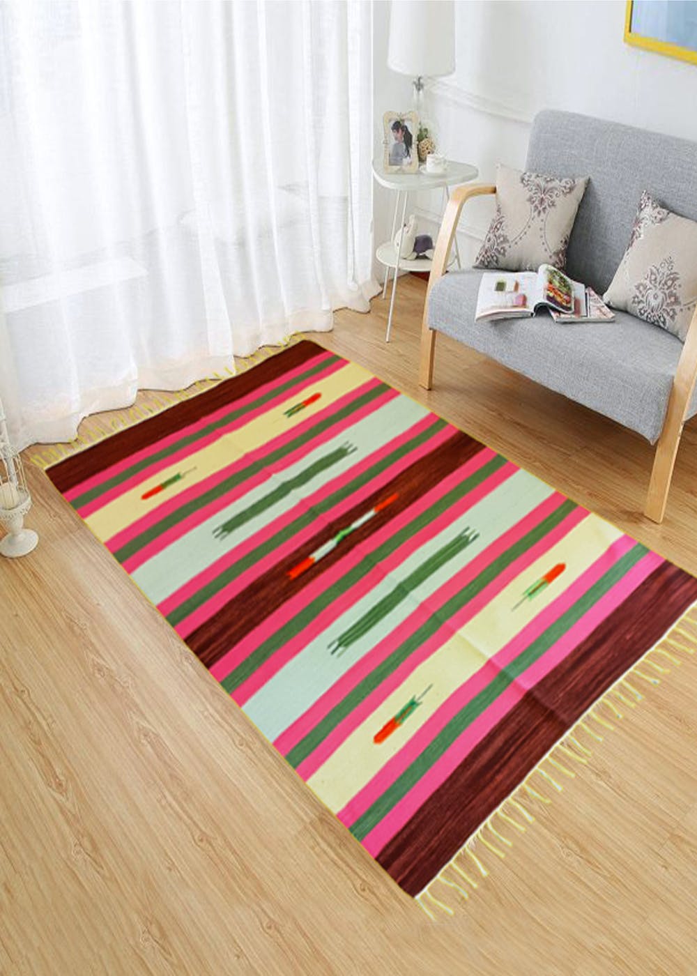 Cotton braided rug with tassels (Reversible) – Sashaaworld
