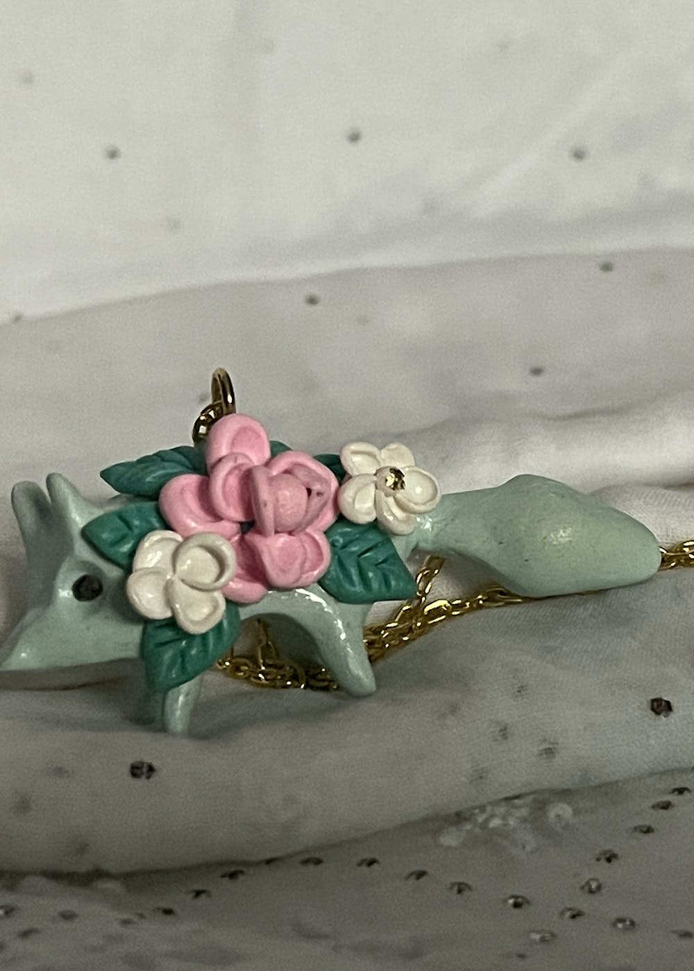 Fox And Flowers Pendant Necklace