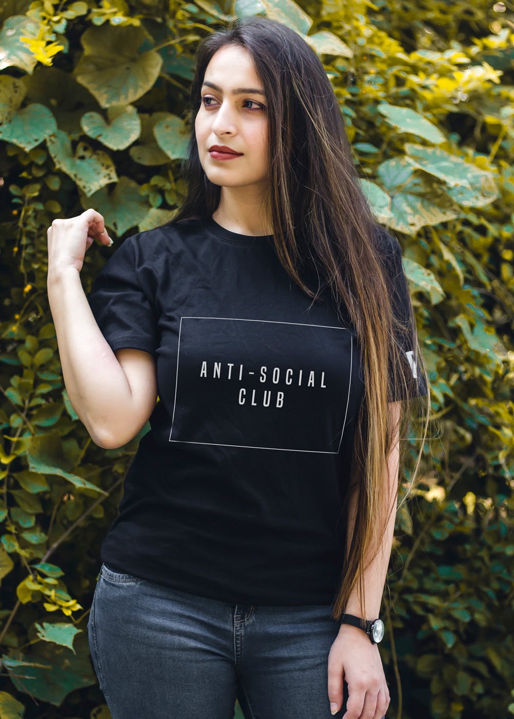 black and yellow anti social shirt