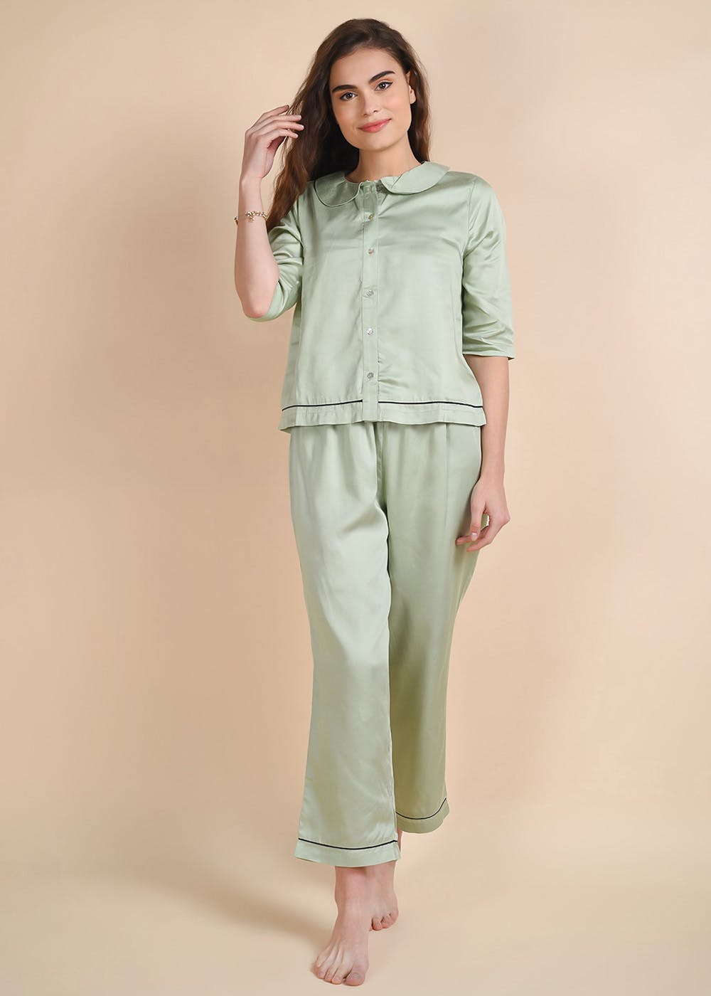 Get Solid Green Modal Lounge Wear At ₹ 2999 Lbb Shop