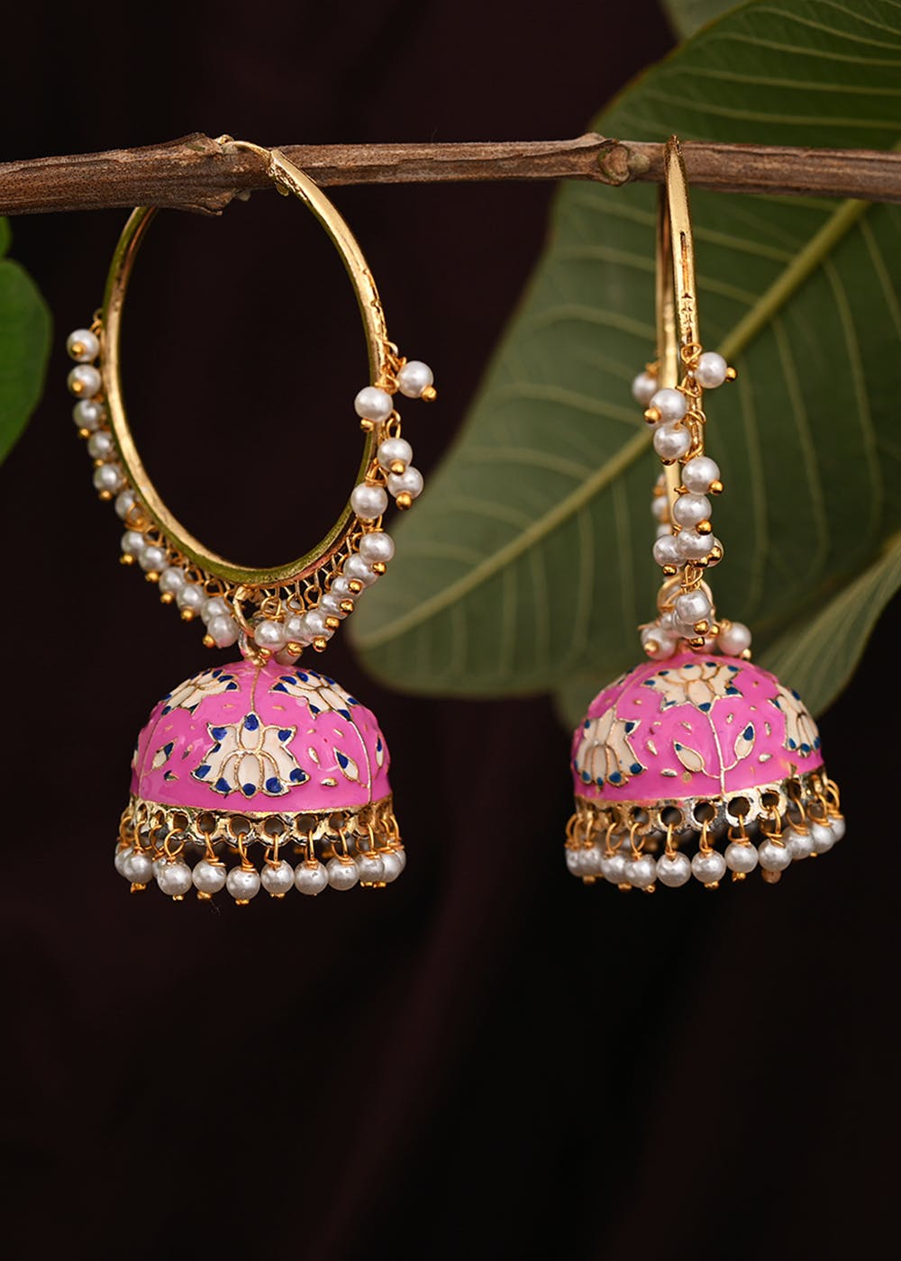 Buy Small Jhumkas Earrings,oxidized Silver-pink Jhumkas,traditional Regular  Wear Earrings Online in India - Etsy