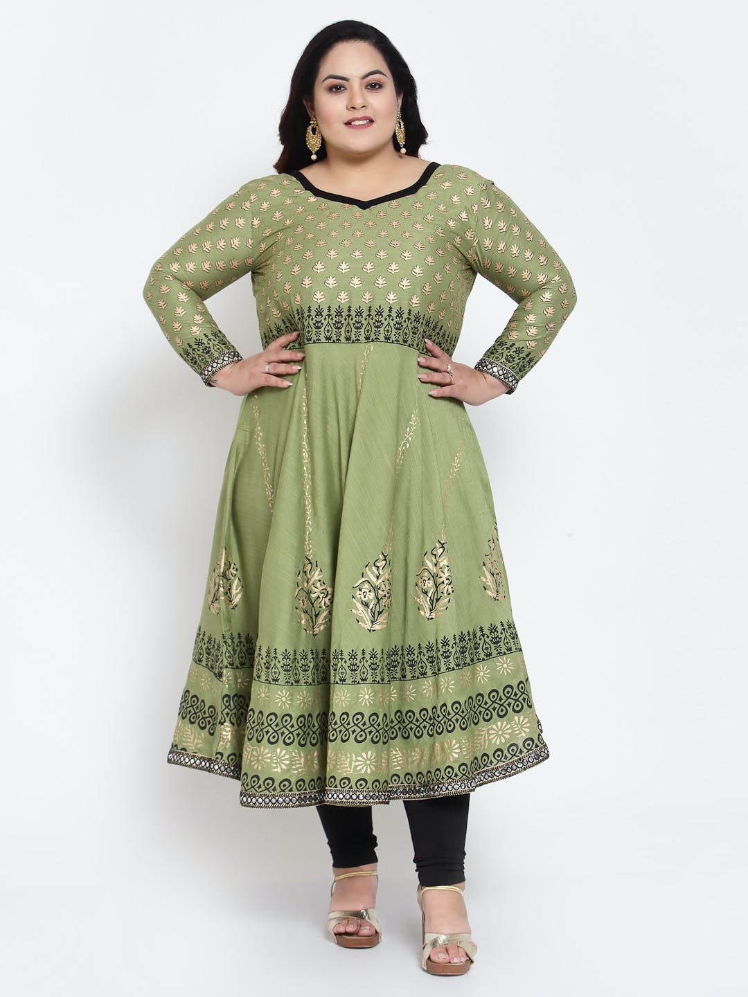 Shop Now Plus Size Rani Sa Anarkali Dress - ADIRICHA