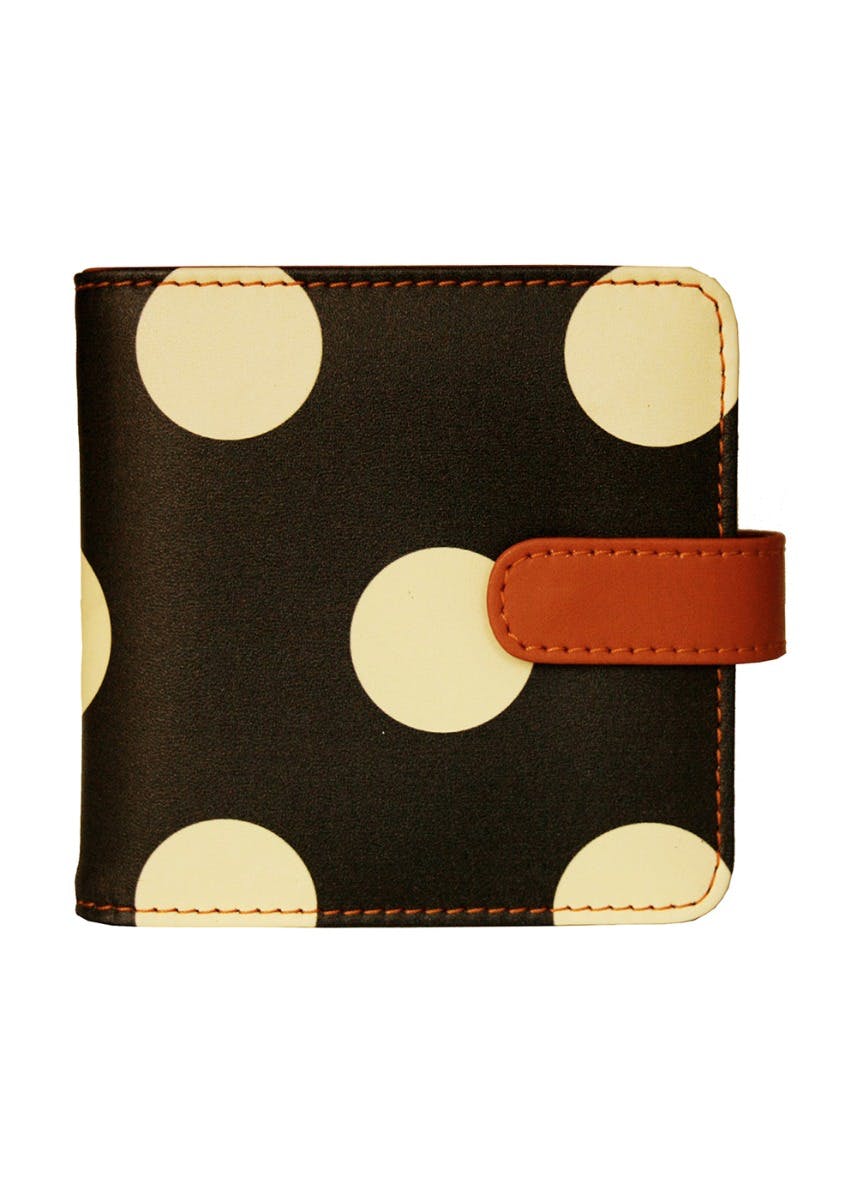 Get Polka Dots Printed Button Flap Closure Wallet at ₹ 750 | LBB Shop