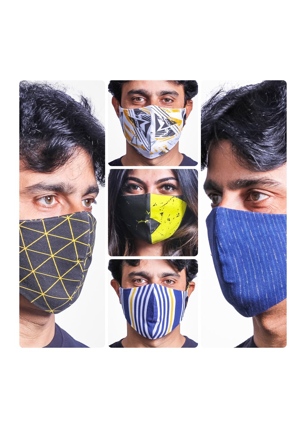 Graphic Printed Face Masks - Pack of 5