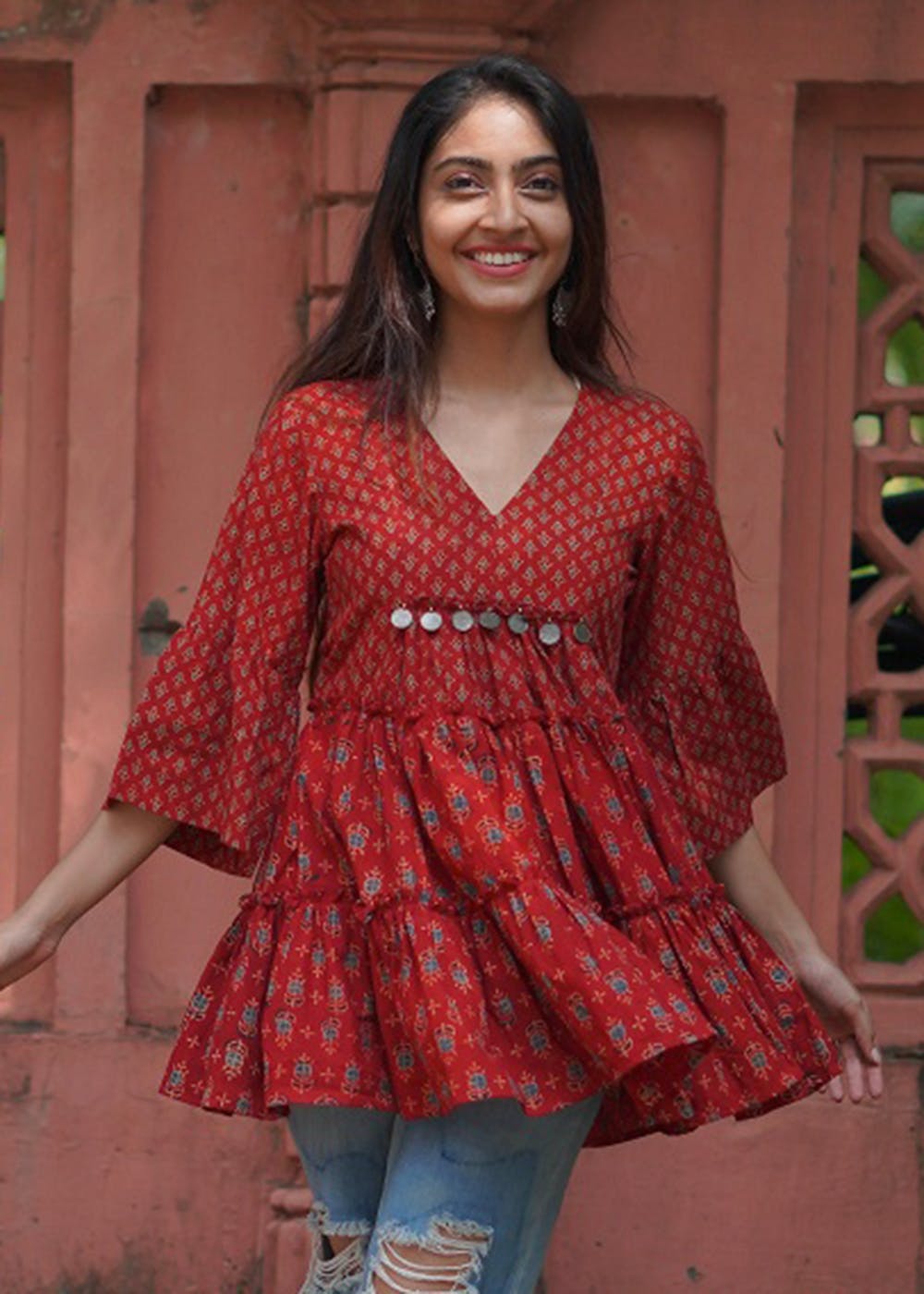 Short Frock style Kurti for Jeans – Aangan of Kutch