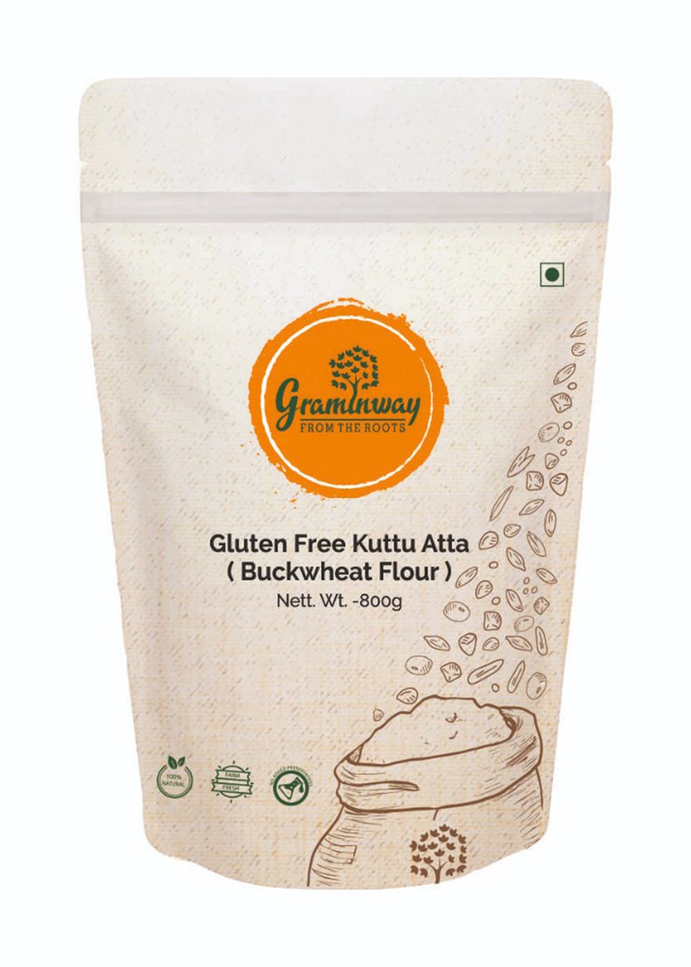 Get Gluten Free Kuttu Atta / Buckwheat Flour 800g at ₹ 249 LBB Shop