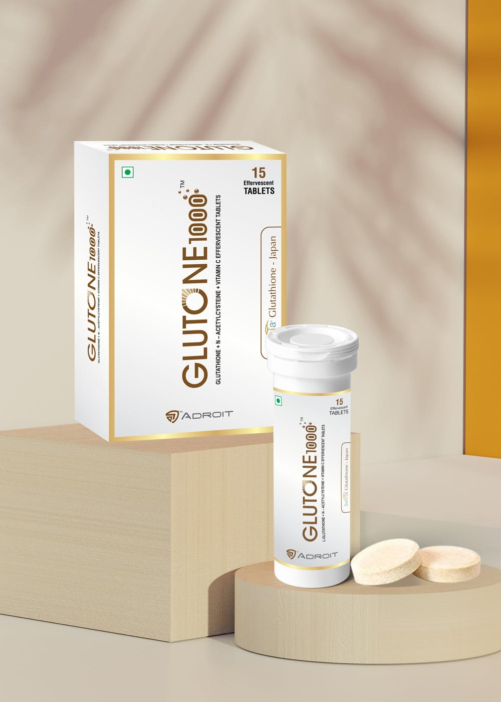 L-Glutathione & Vitamin C Effervescent Tablets for Glowing and Radiant Skin (Orange flavour)