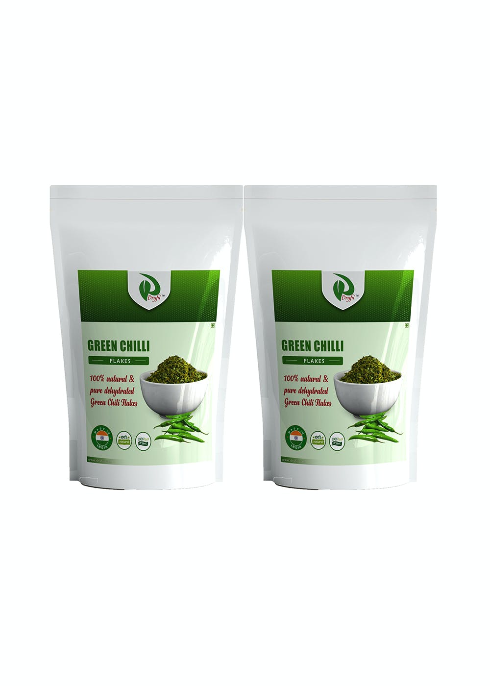 Green Chilli Flakes - Pack of 2 (100gm each)