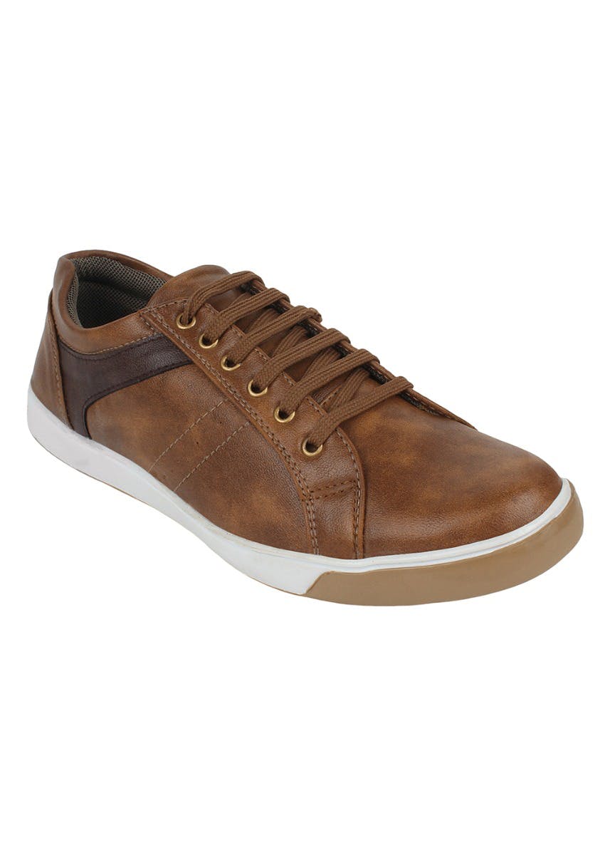 Get Textured Lace-Up Solid Sneakers at ₹ 720 | LBB Shop