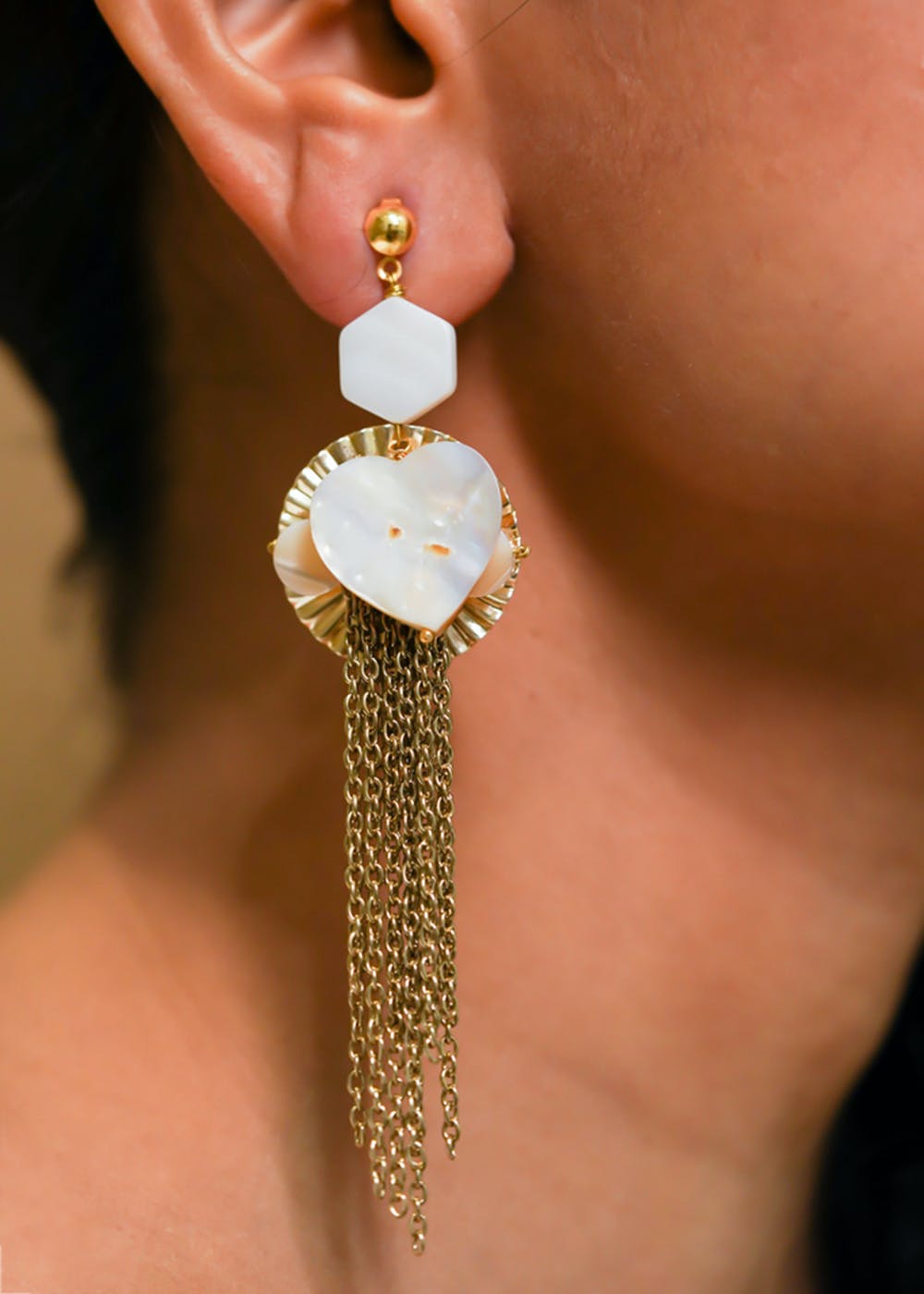 Rocksbox: Mother of Pearl Shell Statement Earrings by ALEX AND ANI