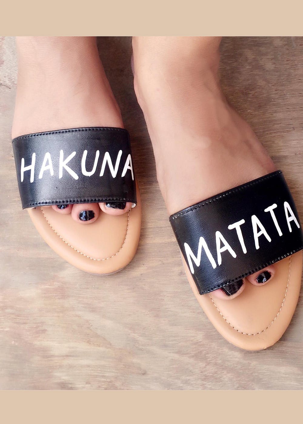 Get 'Hakuna Matata' Black Slides at ₹ 999 | LBB Shop