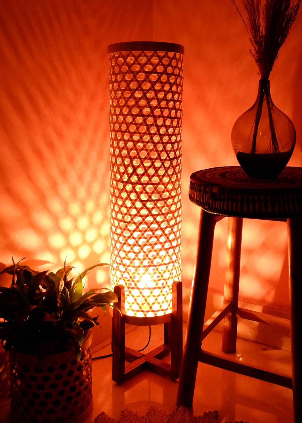 Handcrafted Bamboo Floor Lamp