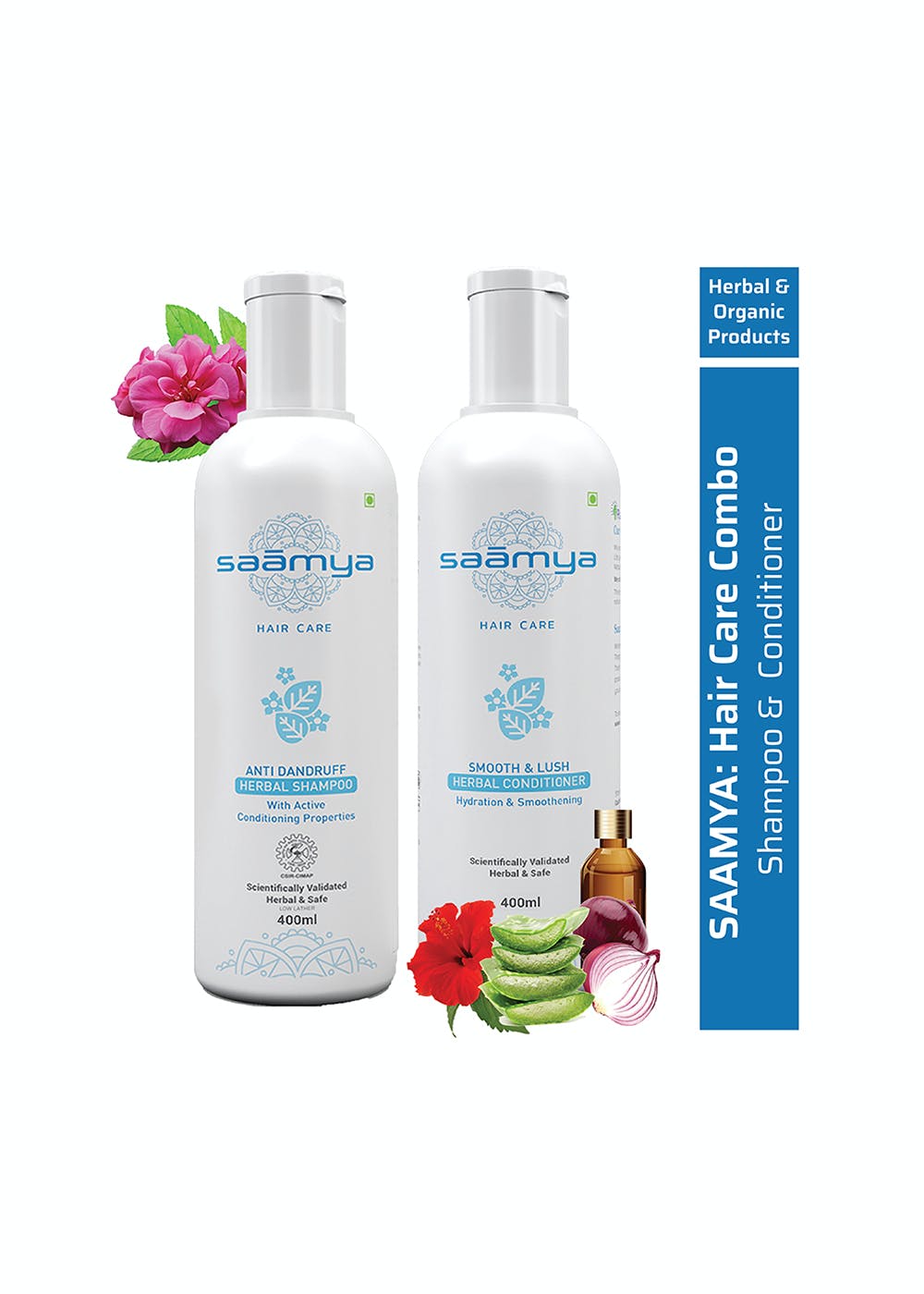 Herbal Anti Dandruff Shampoo 400 ml & Smooth & Lush Conditioner 400 ml