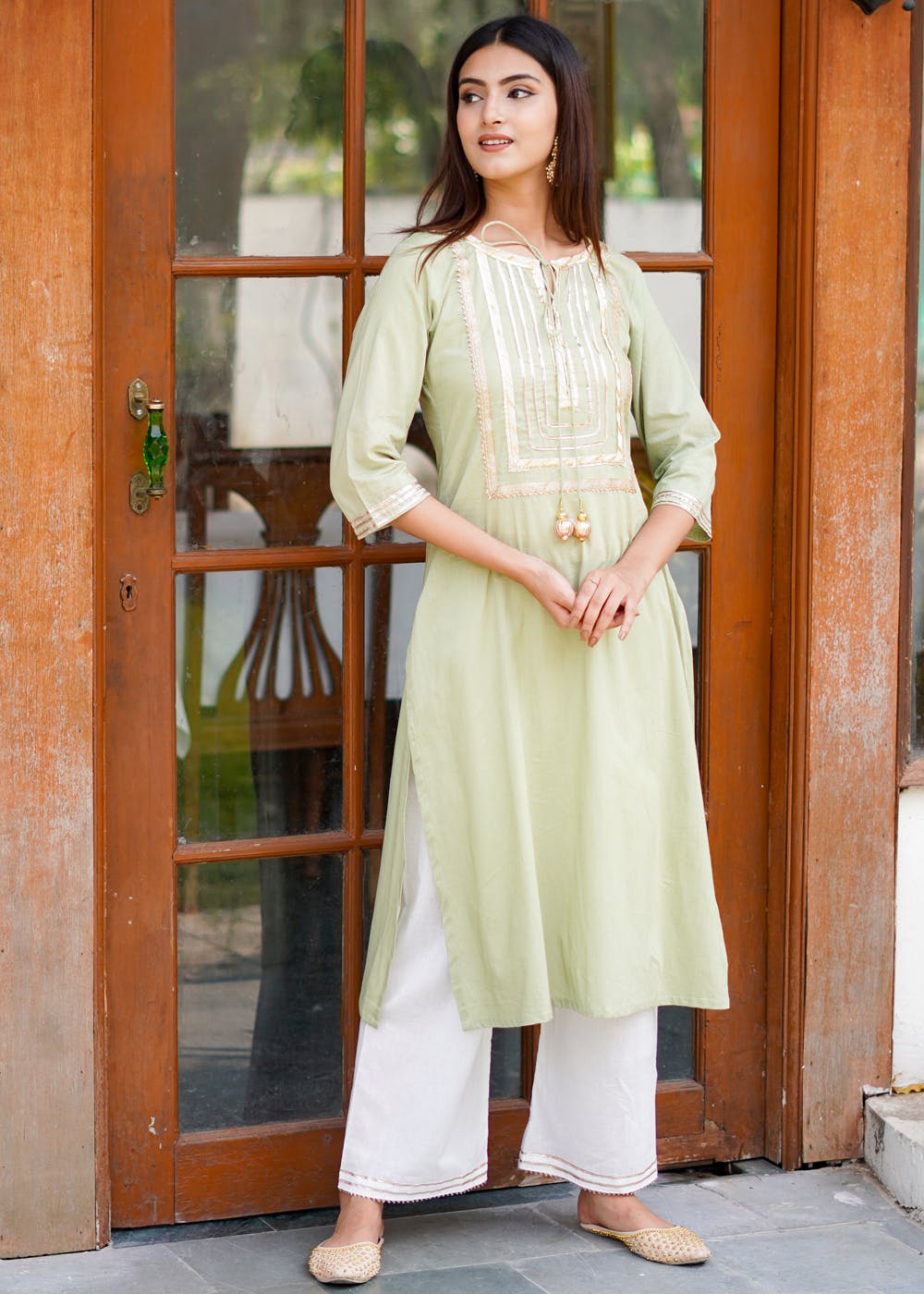 Share more than 80 white and green combination kurti super hot