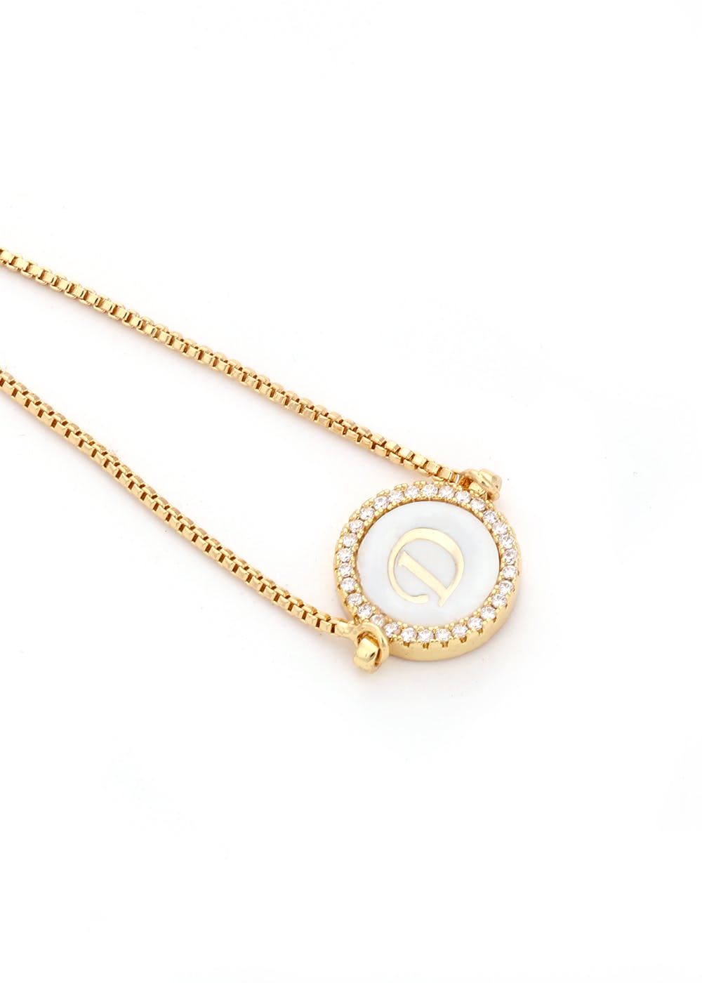 Bronzallure Tennis Gemstone With Charm Initial D Bracelet