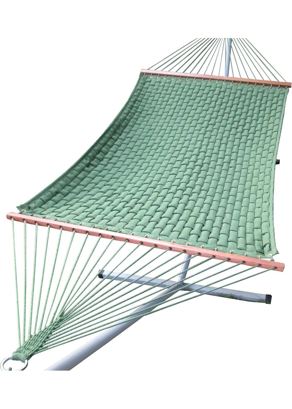 Extra Large Soft Comb Quilted Hammock For Double Person Use, 200 Kg Weight Capacity Garden Green