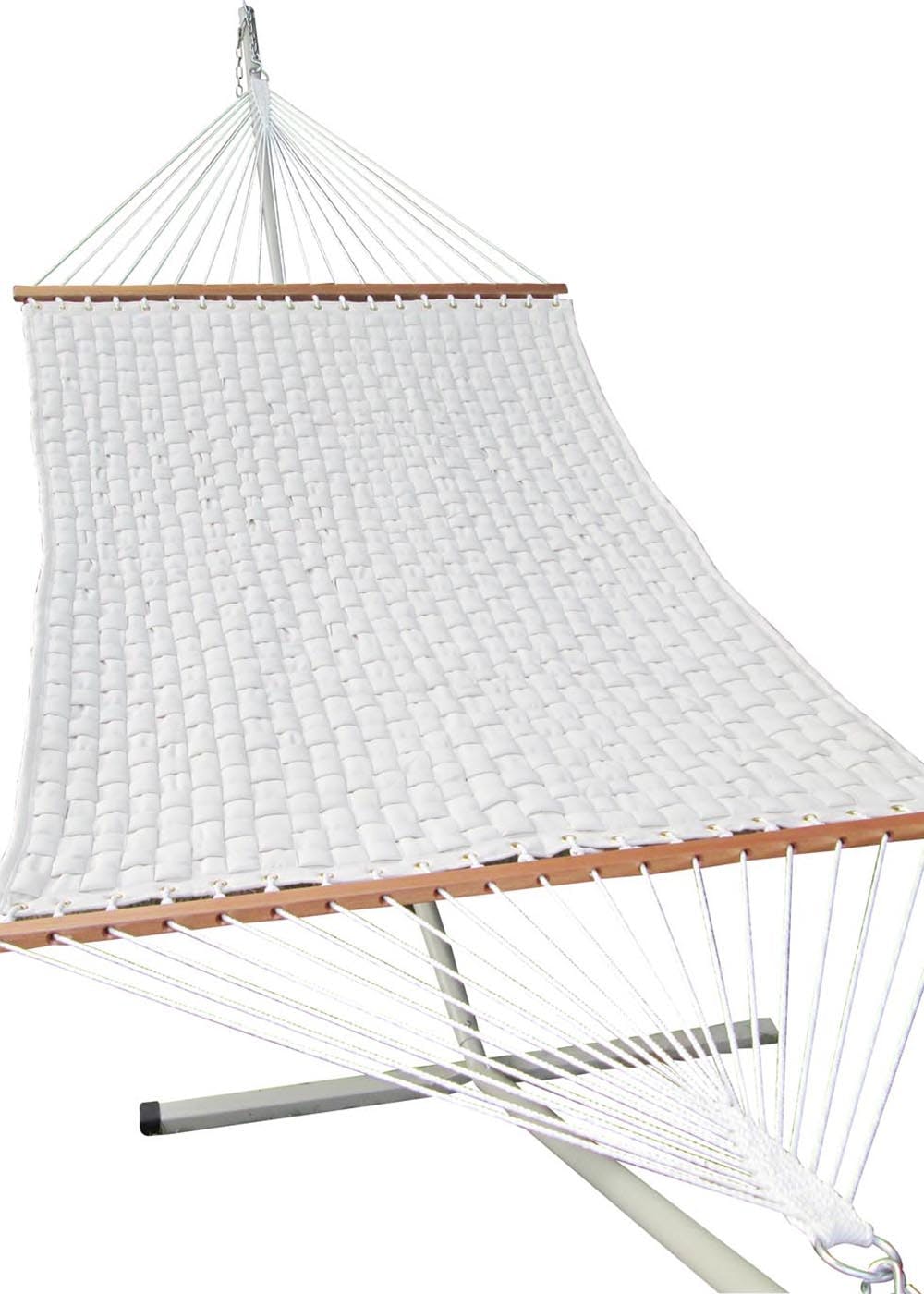 Extra Large Soft Comb Quilted Hammock For Double Person Use, 200 Kg Weight Capacity Off White