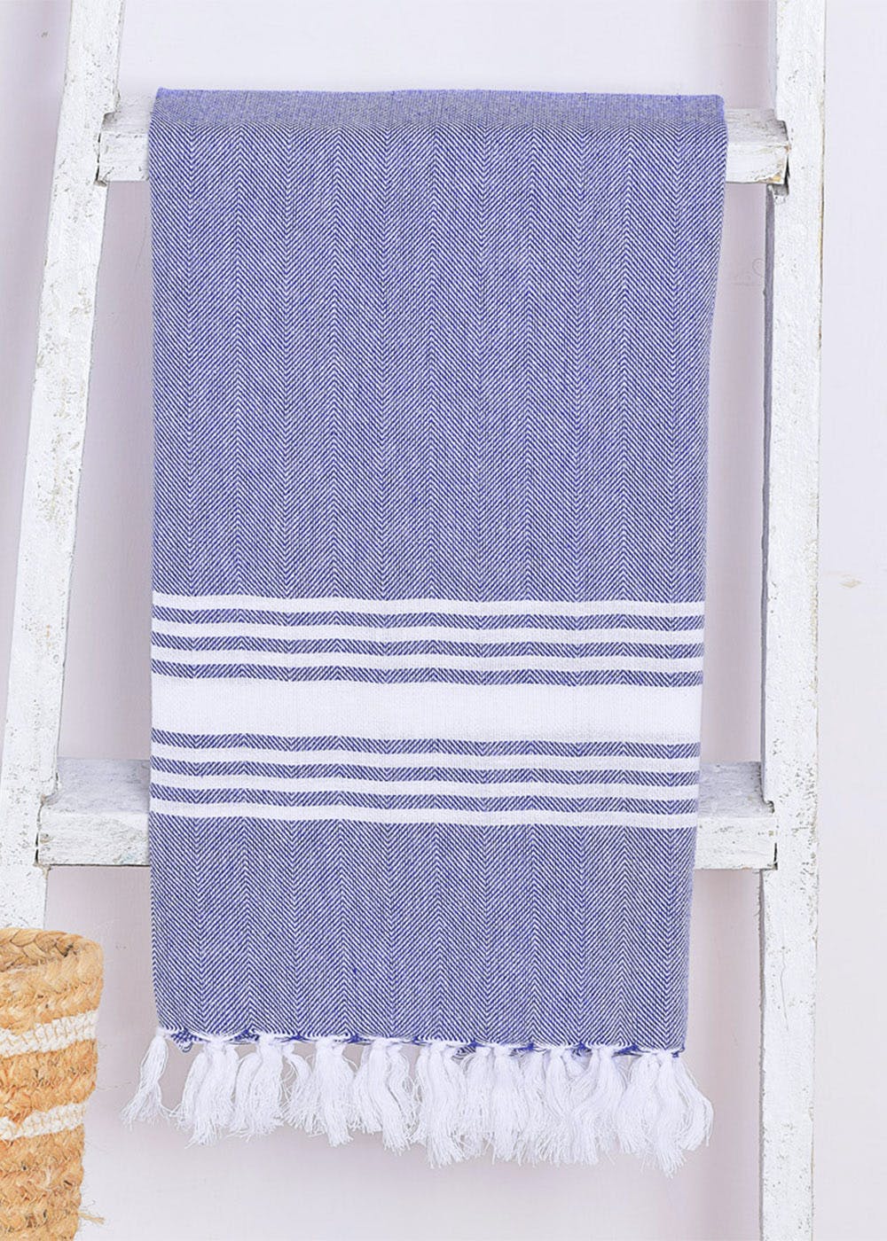 Chevron Soft Cotton Bath Towel - Blue
