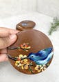 Bird,Dishware,Serveware,Creative arts,Art,Tableware,Wood,Cuisine,Ceramic,Nail