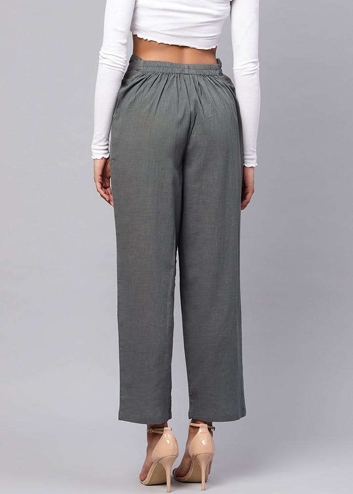 Grey High Waist Trouser