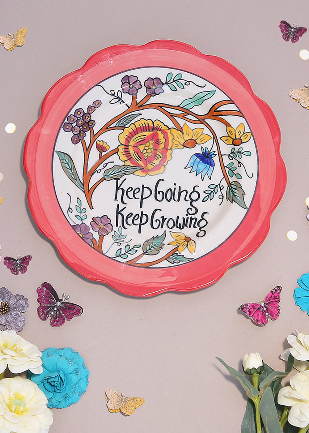 Get Keep Going Ceramic Wall Plate at ₹ 1099 | LBB Shop