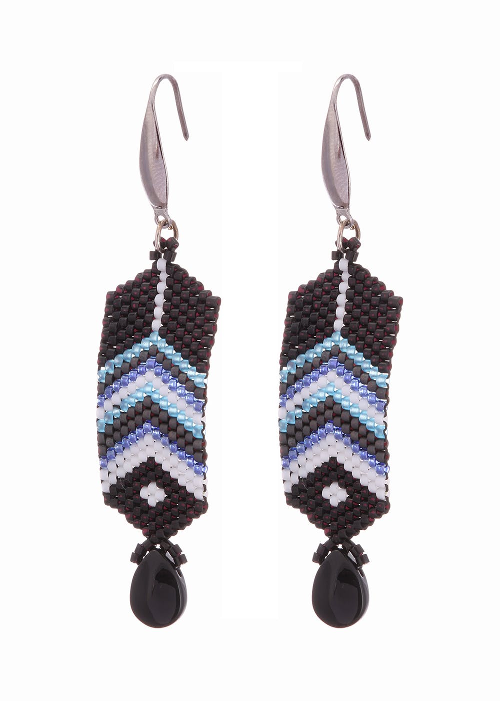 Beaded Feather Earrings.