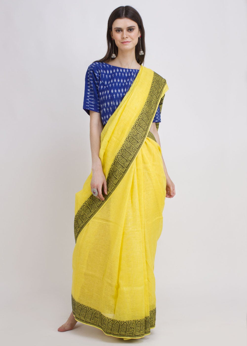 Madhubani Woven Linen Saree