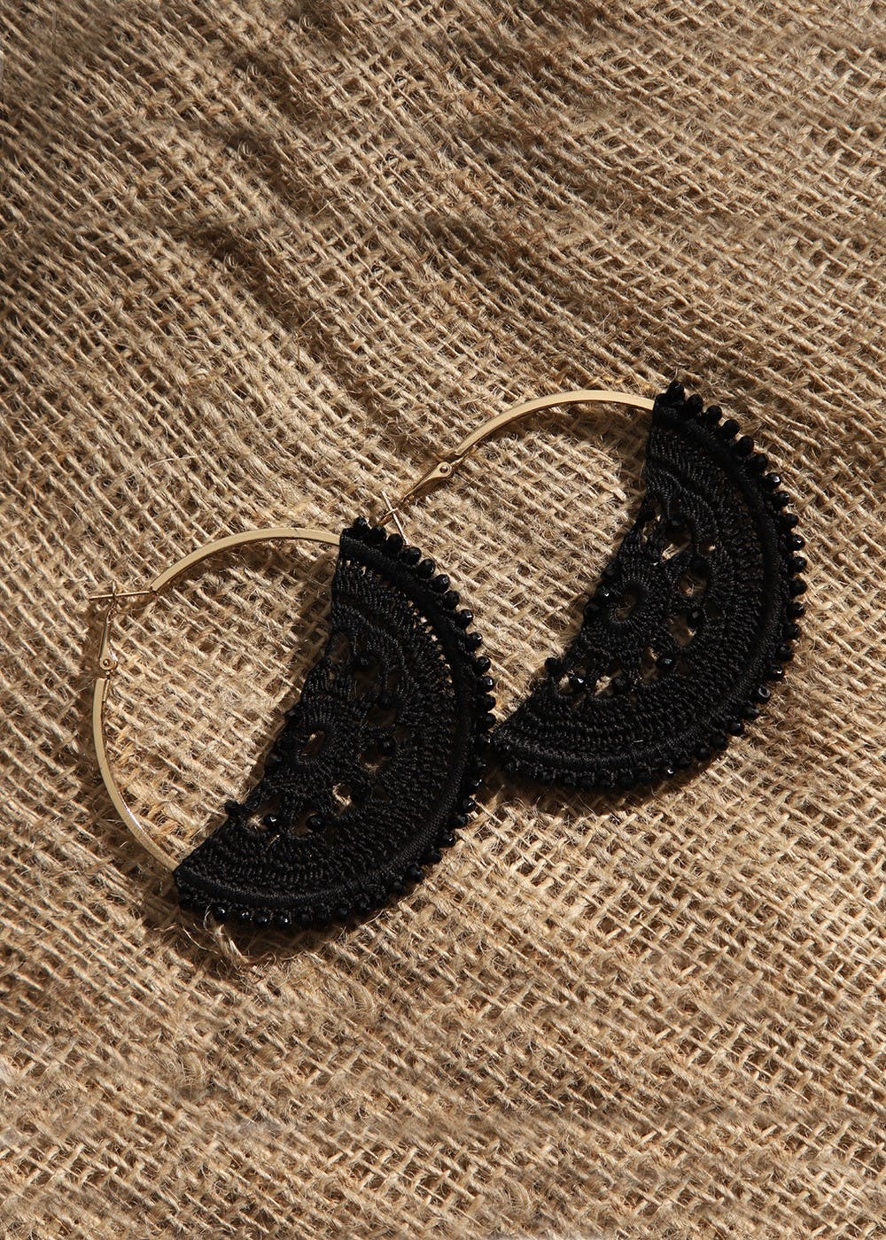 Crochet Half Loop Detail Hoops