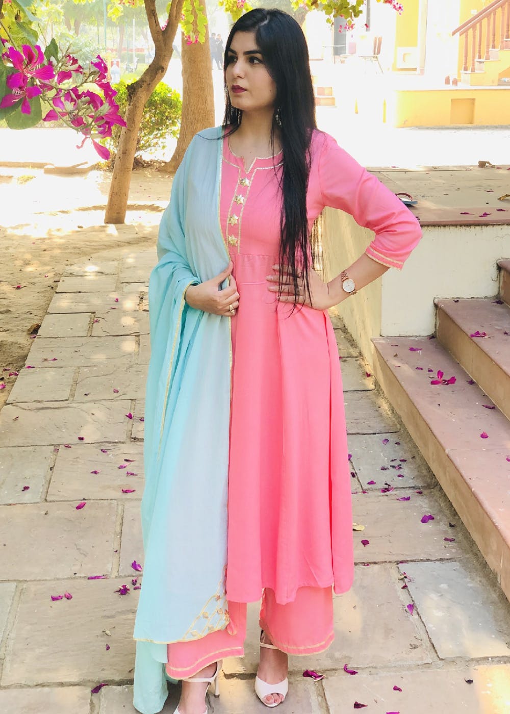 Pink deals suit girl