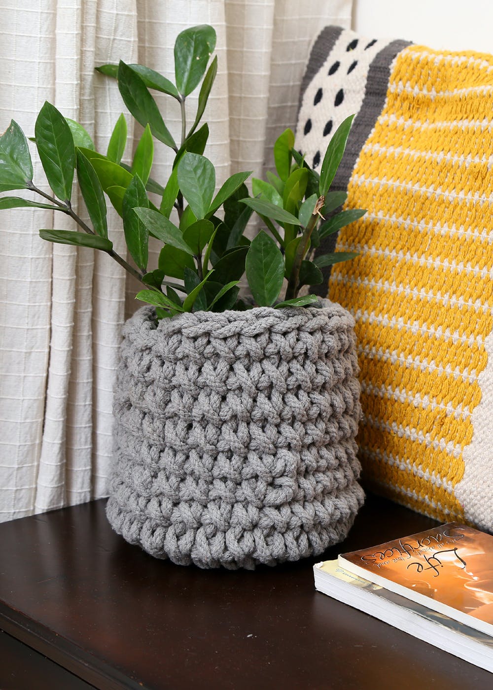 Get Grey Cotton Rope Planter Basket 8 x 8 inches at ₹ 799 LBB Shop