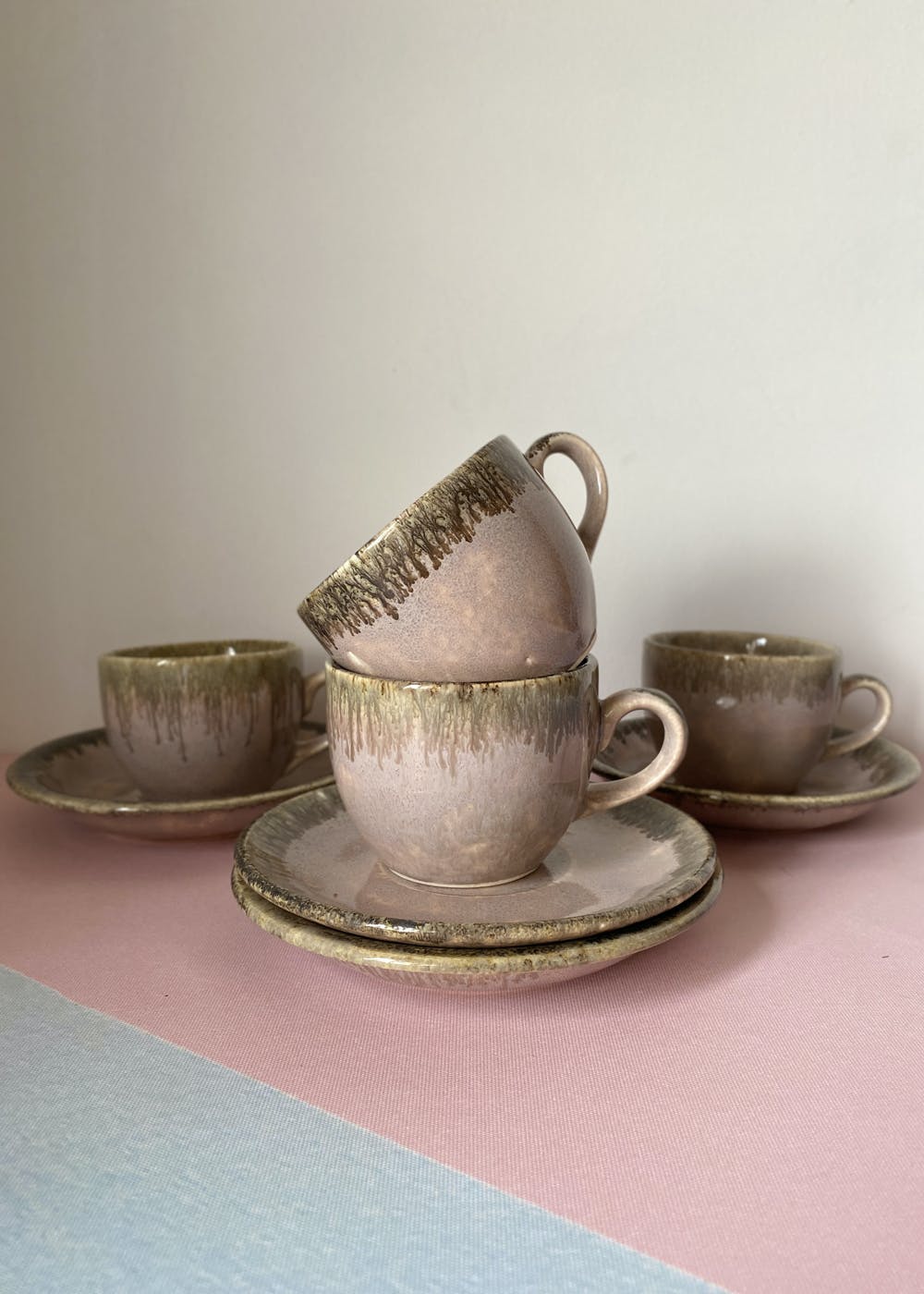 Handmade Large Gulchandani Tea Cup And Saucer (Set Of 4)