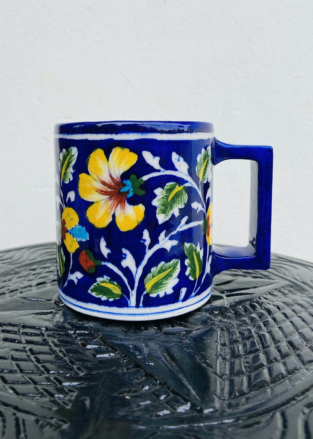 Coffee Lovers Unique Gift Textured Mug Emerald Blue Pottery Handmade Ceramic Coffee Mug Coffee Cup Handmade Texture Stoneware Tea Cup