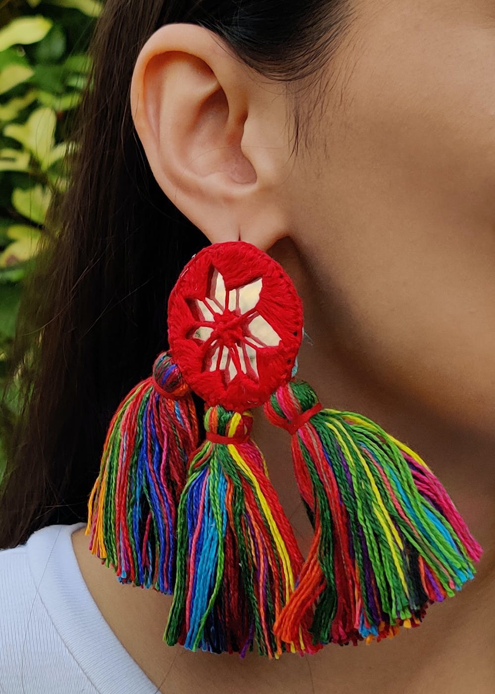 Colourful Tassel PomPom Columbian Ethnic Tibet Indian Gypsy Hippy Hoop  Earrings | eBay