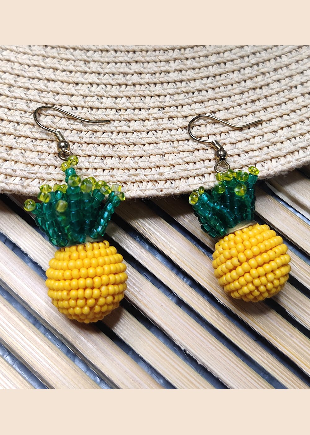 Get Seed Beaded Pineapple Drop Earrings at ₹ 285 LBB Shop
