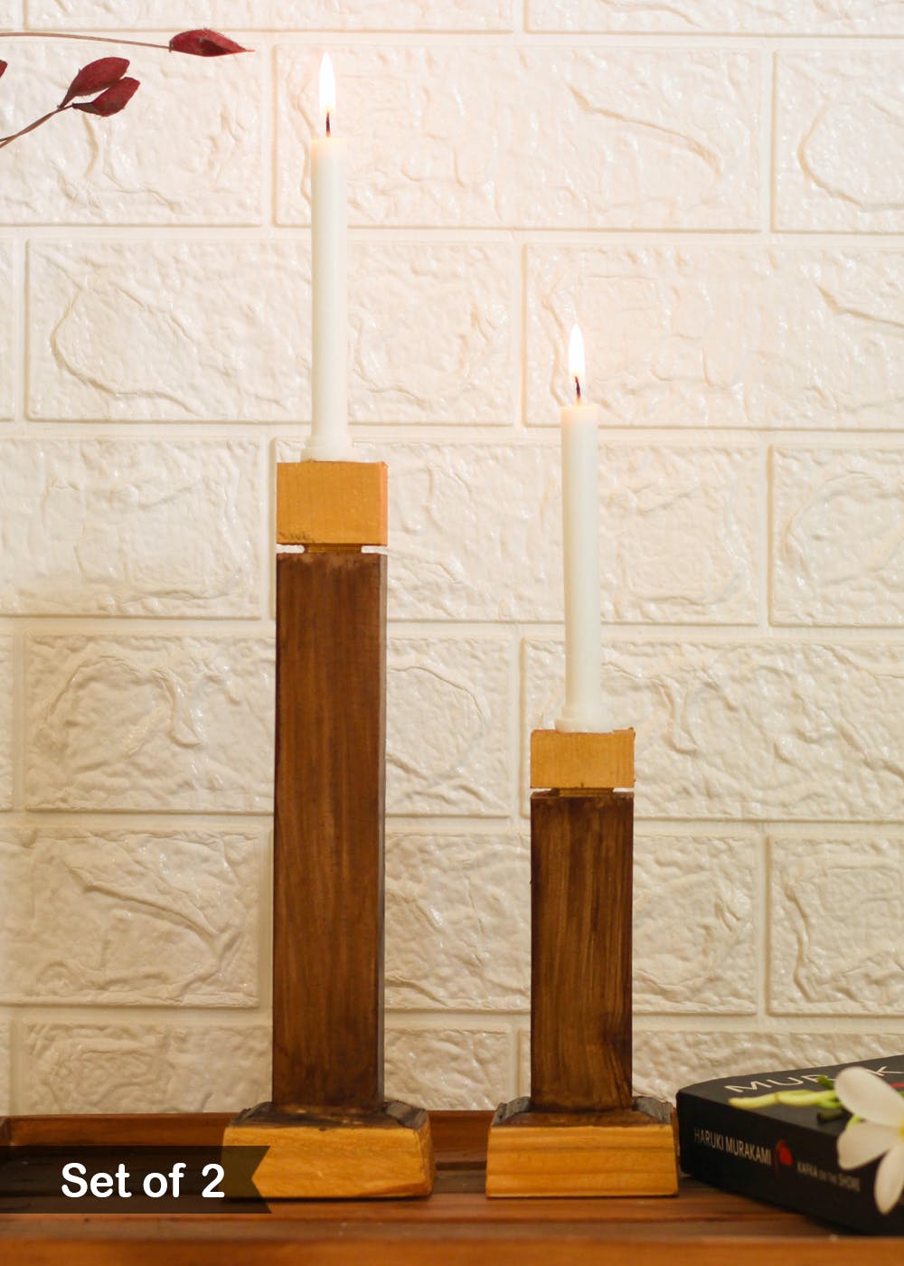 Get Gold Rimmed Set of Two Candle Holders at ₹ 1199 LBB Shop