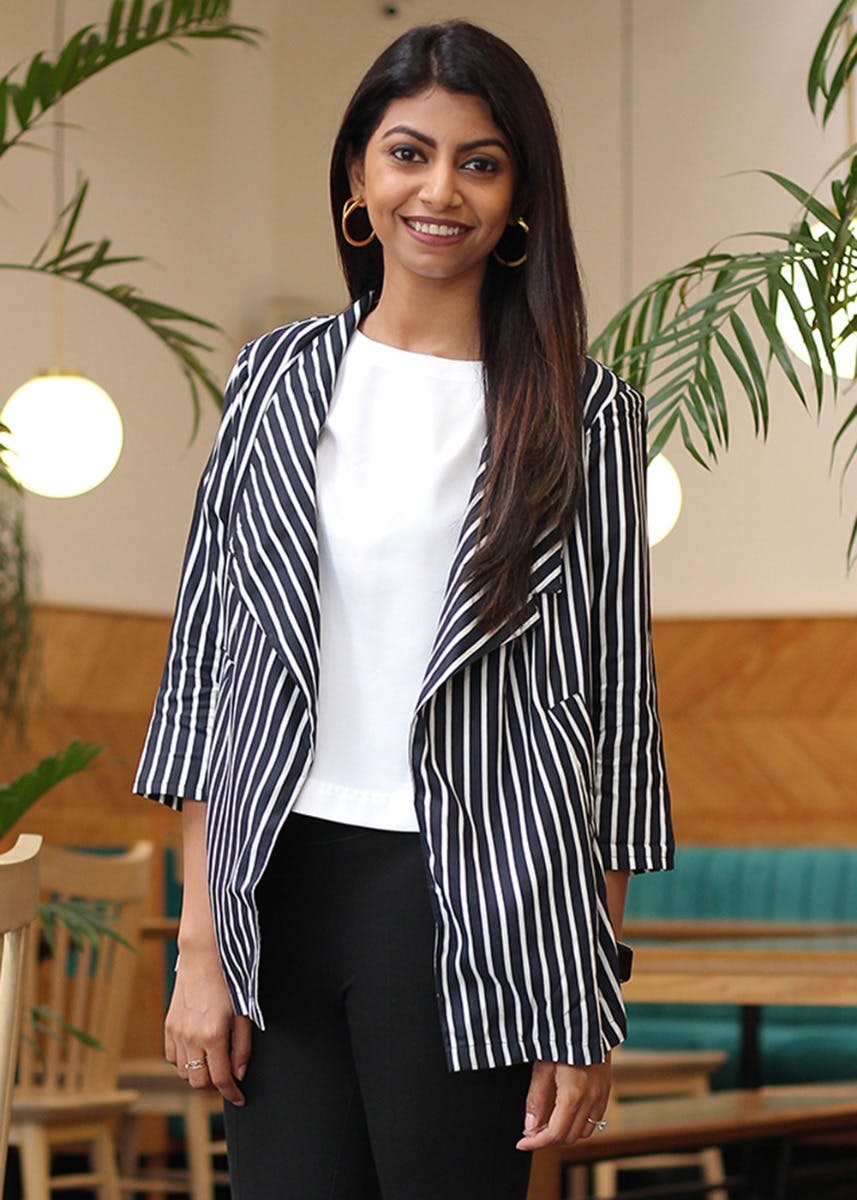 Stripes Waterfall Front Jacket