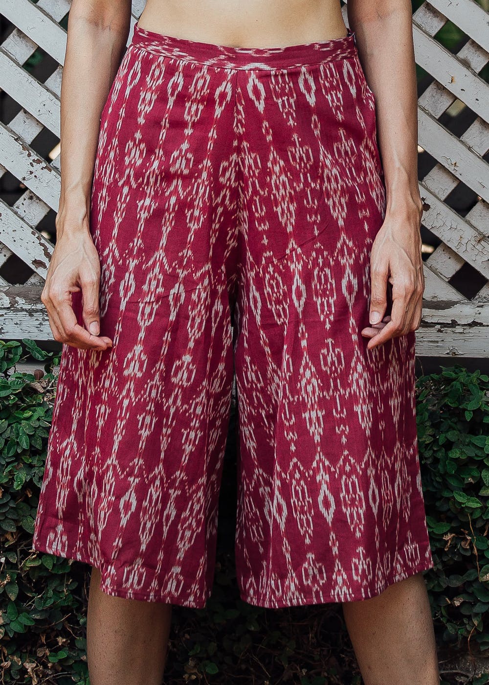 Ikat Printed Red Culottes