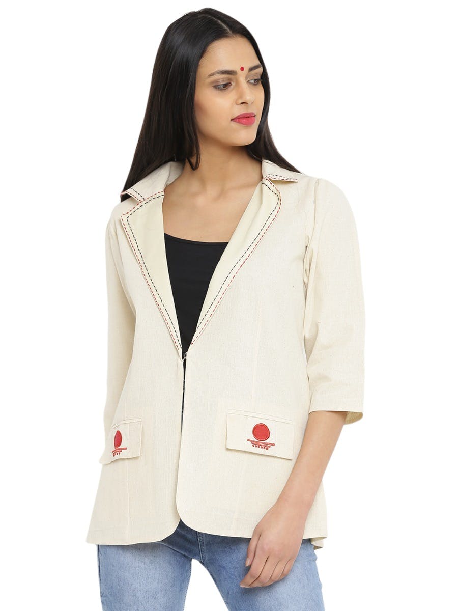 Get Bindi Motif Khadi Summer Jacket at ₹ 2542 | LBB Shop