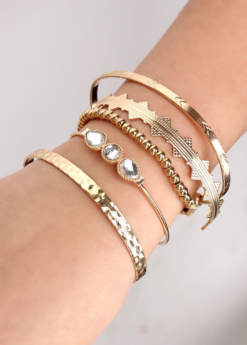 Zaveri Pearls Gold Tone Set of 9 Contemporary Stackable Bracelets  ZPFK11514 Buy Zaveri Pearls Gold Tone Set of 9 Contemporary Stackable  Bracelets ZPFK11514 Online at Best Price in India  Nykaa