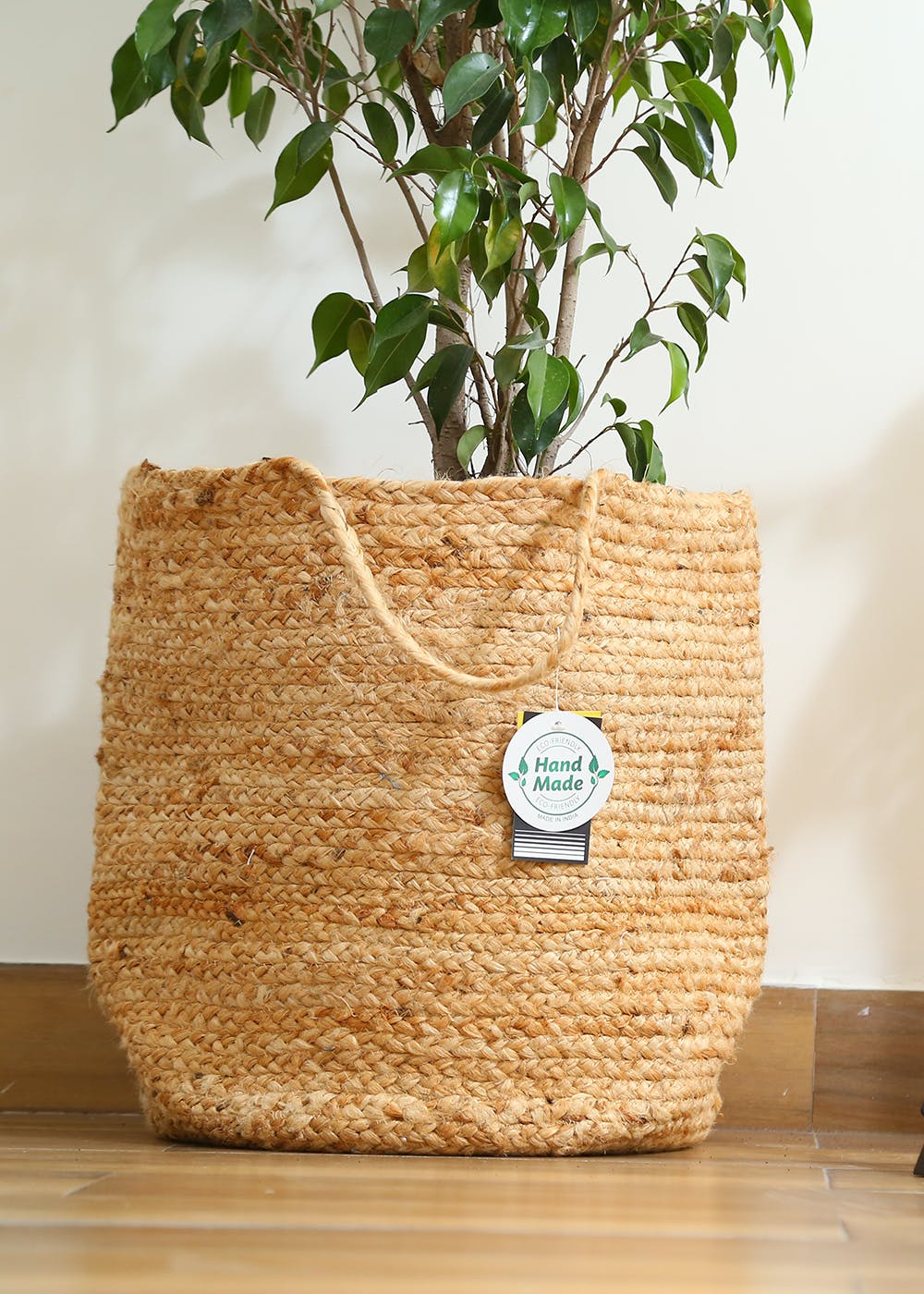 Get Jute Planter Basket with Handles 15 x 15 inches at ₹ 799 LBB Shop