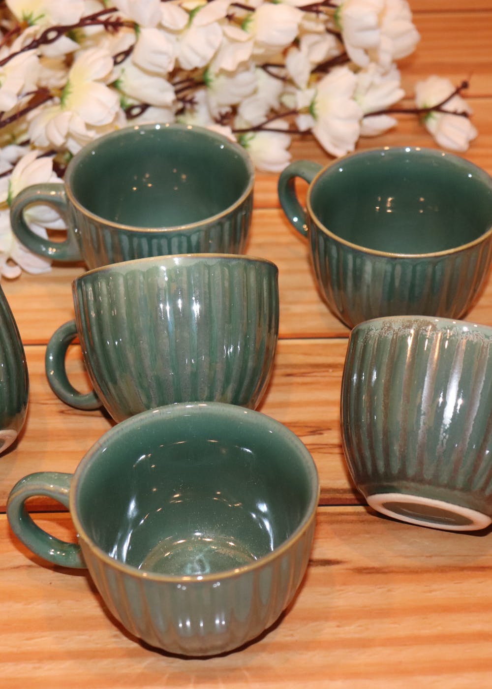 Get Earthy Collection Olive Green Tea Cups at ₹ 1058 LBB Shop