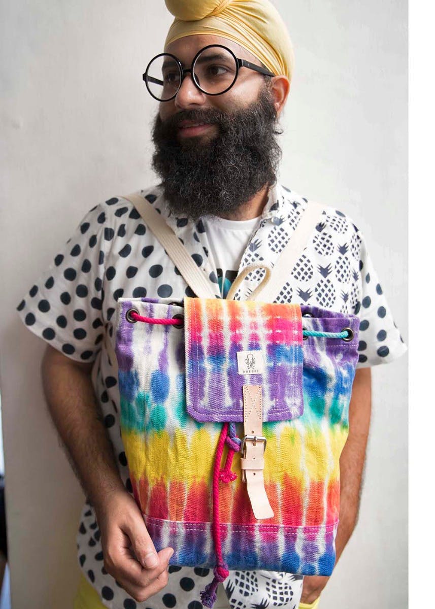 Straight Shibori Tie-Dye Drawstring Backpack