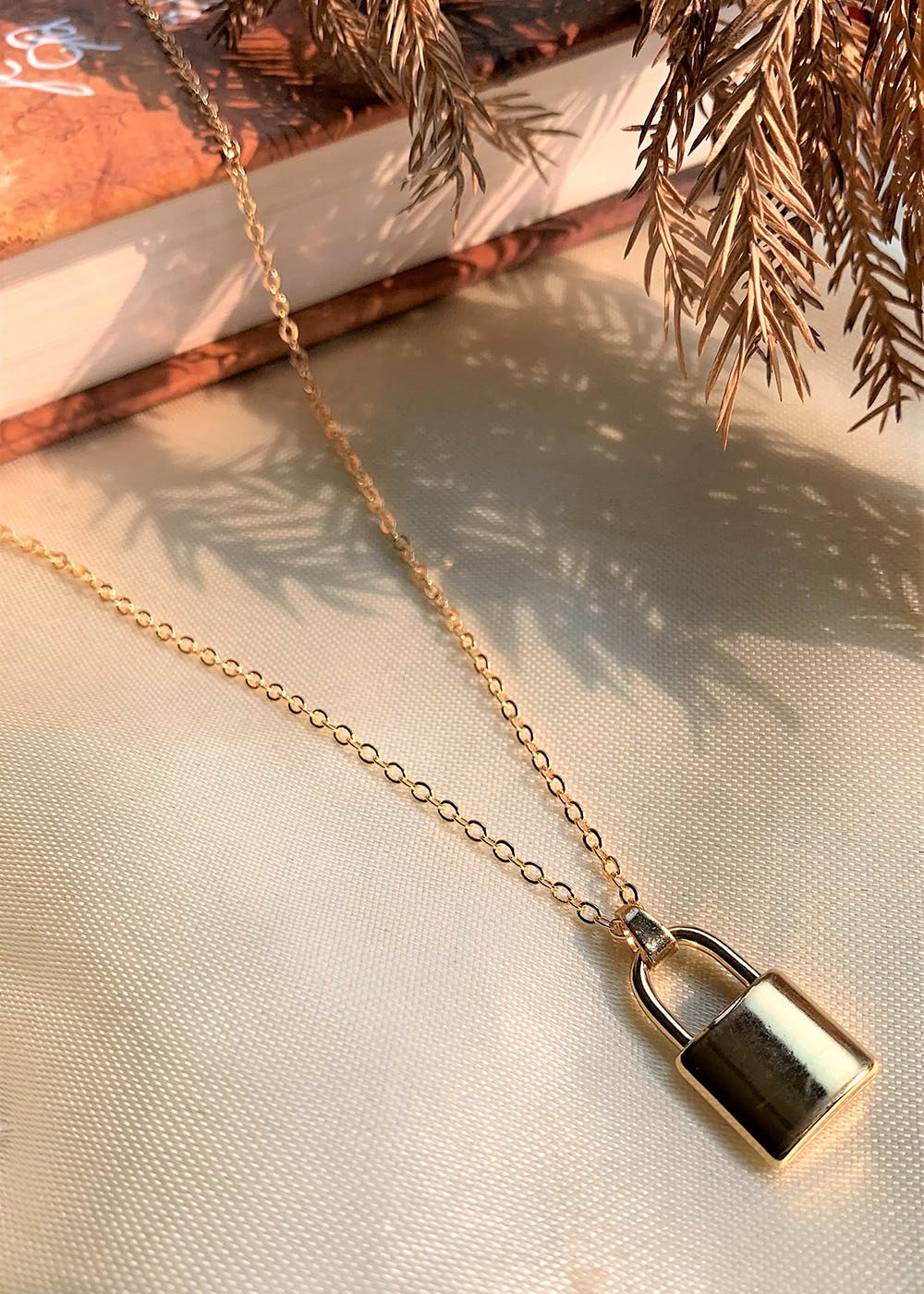 Fine ball chain necklace with mini padlock - Von Treskow