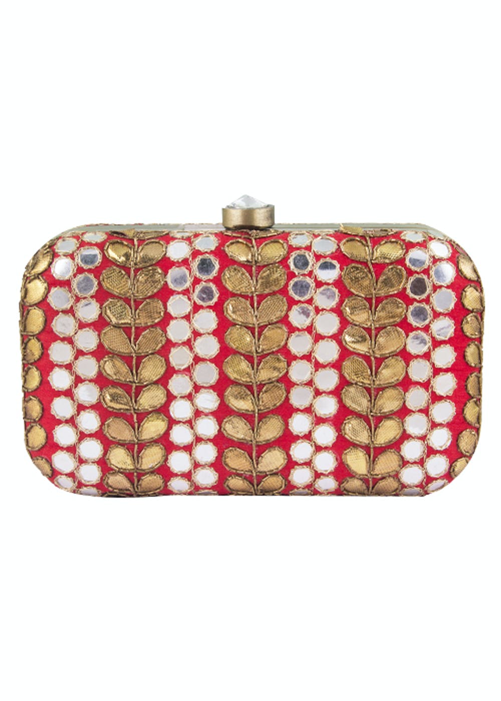 Get Mirror & Gota Patti Detail Red Clutch at ₹ 1900 | LBB Shop