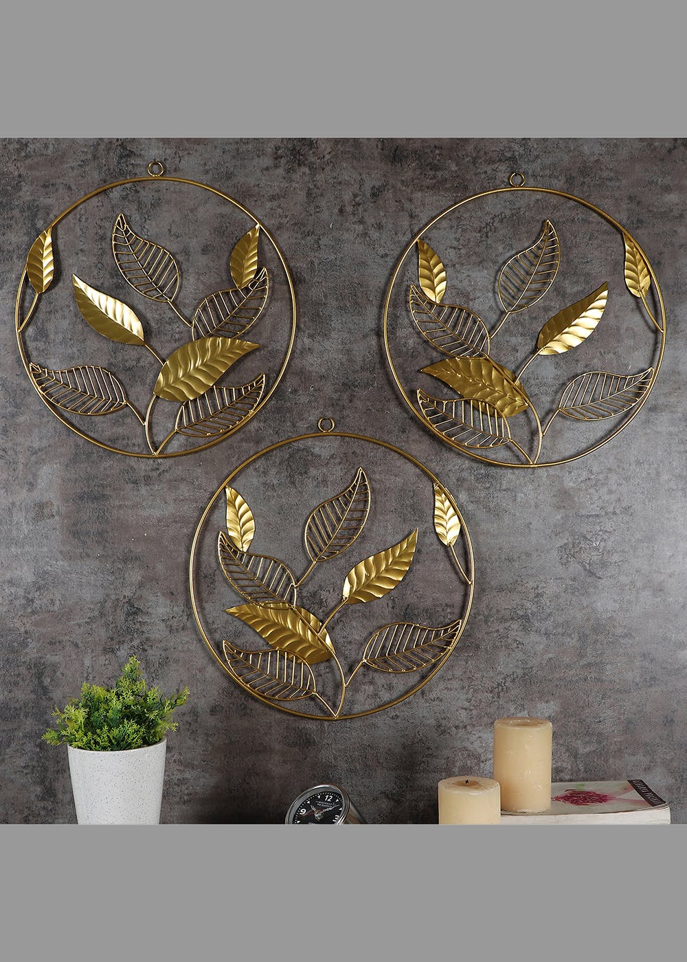 Get Mango Leaves Wall Decor Set Of 3 at ₹ 2499 | LBB Shop