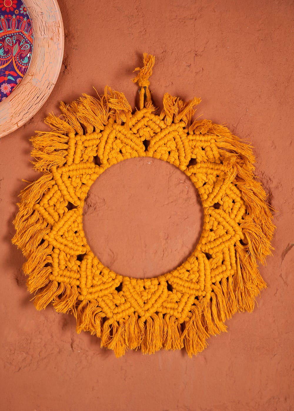 Anant Mandala Macramé Wall Hanging - Mustard