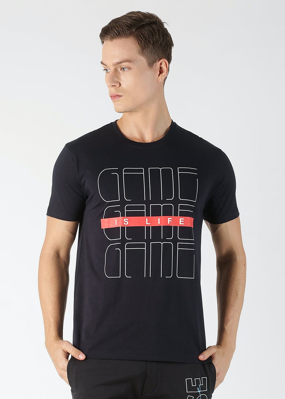 Get Game is Life Graphic Navy T-Shirt at ₹ 599 | LBB Shop