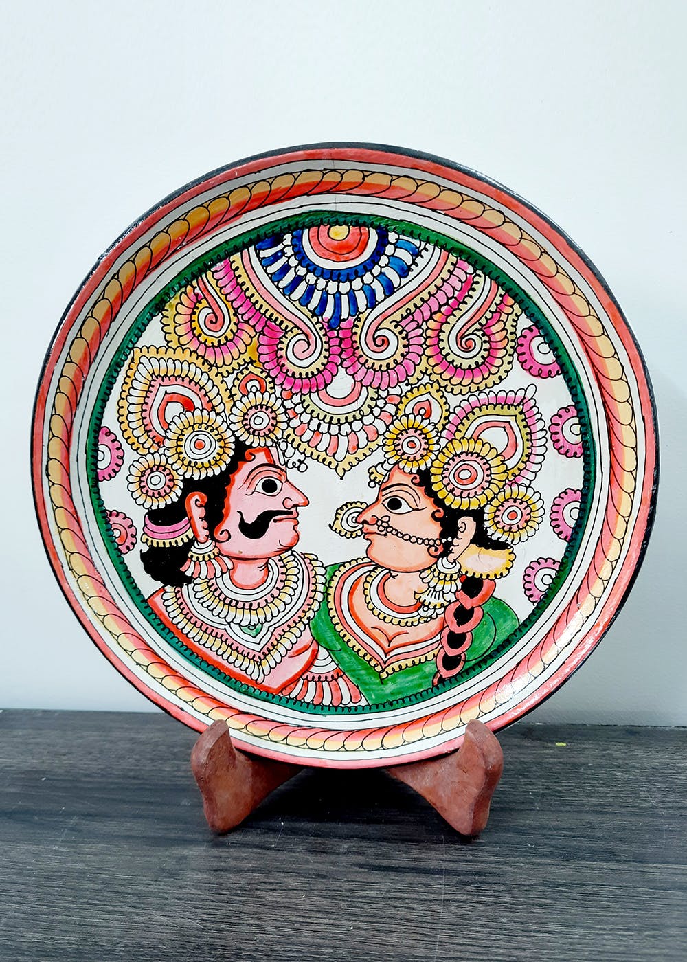 Get Hand Painted Tholu Art Wall Plate at ₹ 2050 | LBB Shop